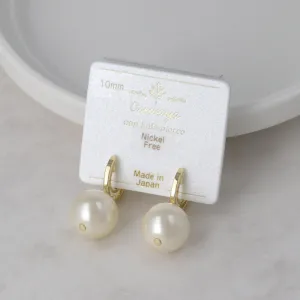 10mm Faux Pearl Loop Fit Huggie Clip Ons