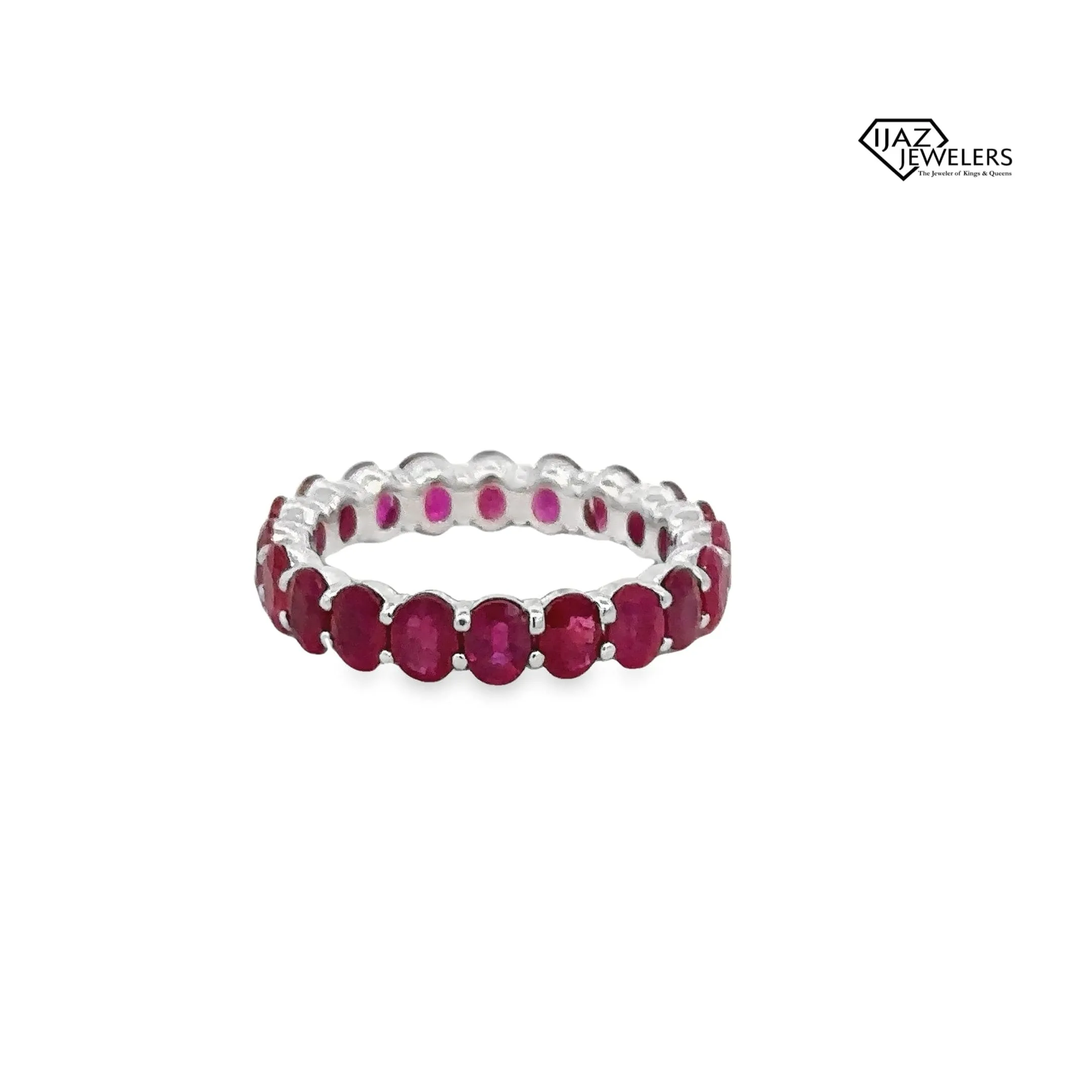 18K White Gold Ruby Infinity Band