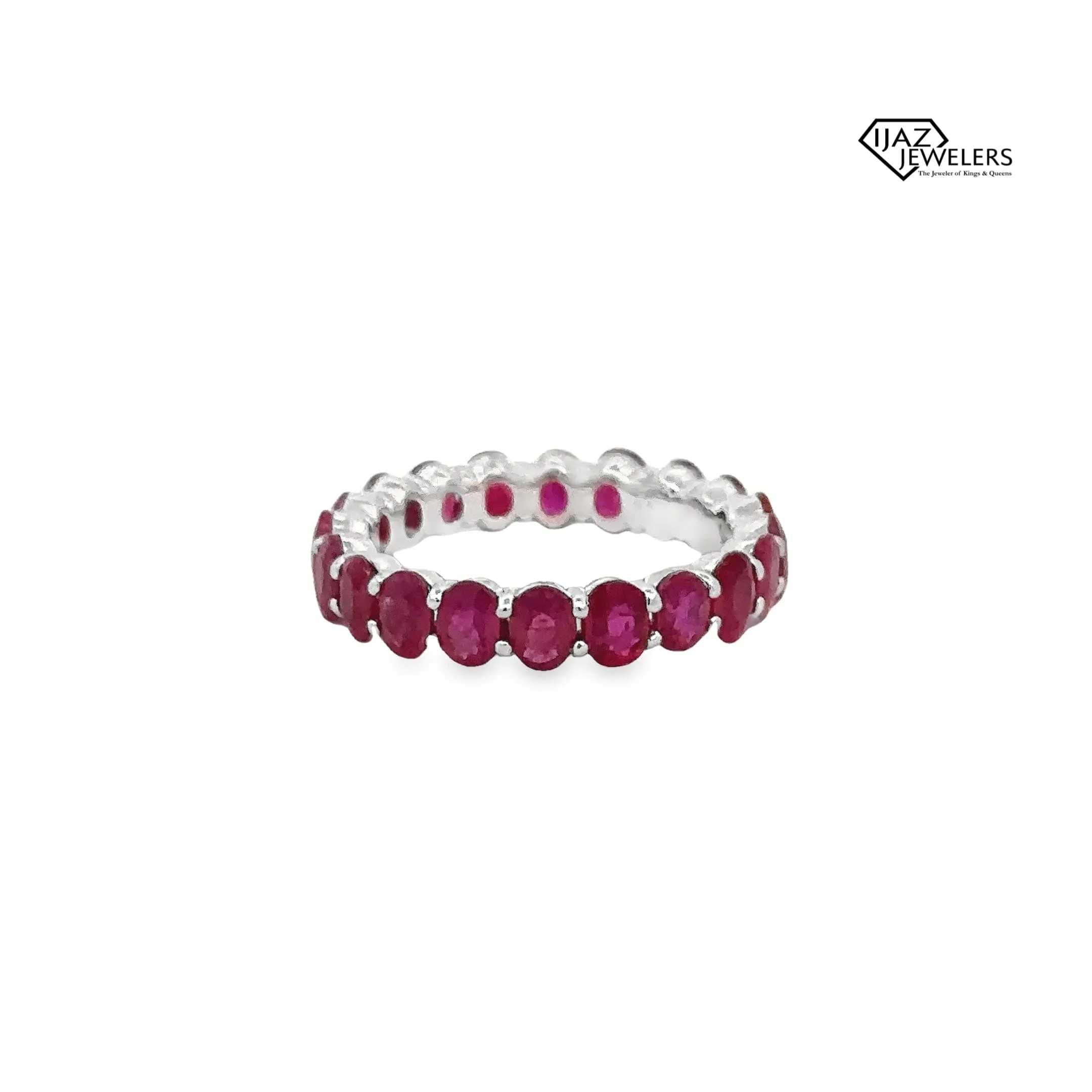 18K White Gold Ruby Infinity Band