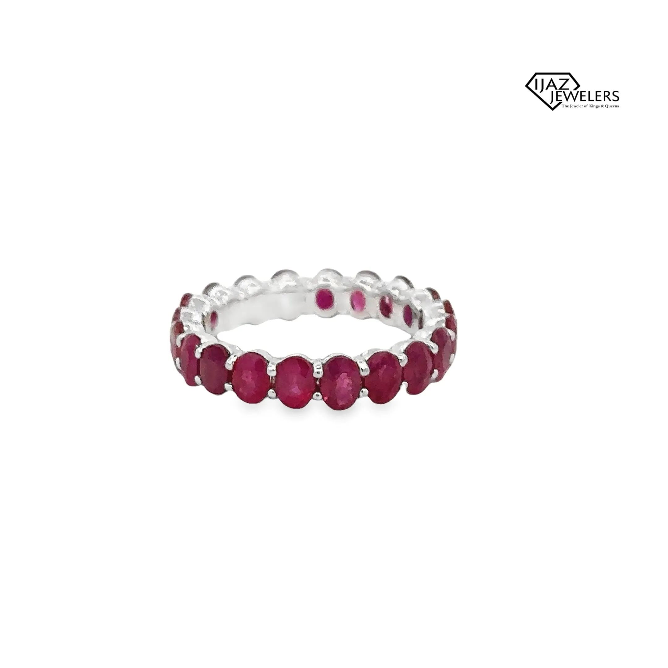 18K White Gold Ruby Infinity Band