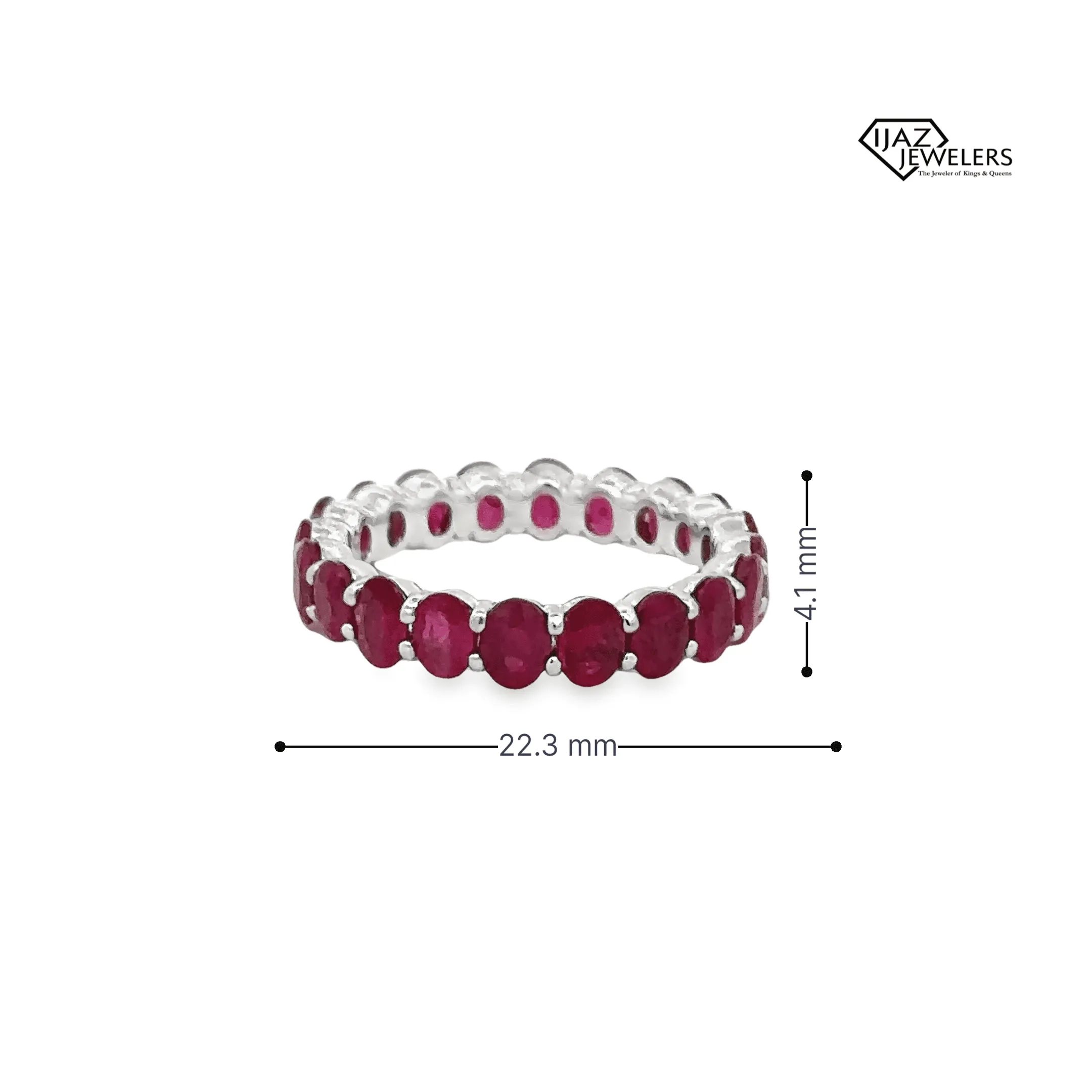 18K White Gold Ruby Infinity Band