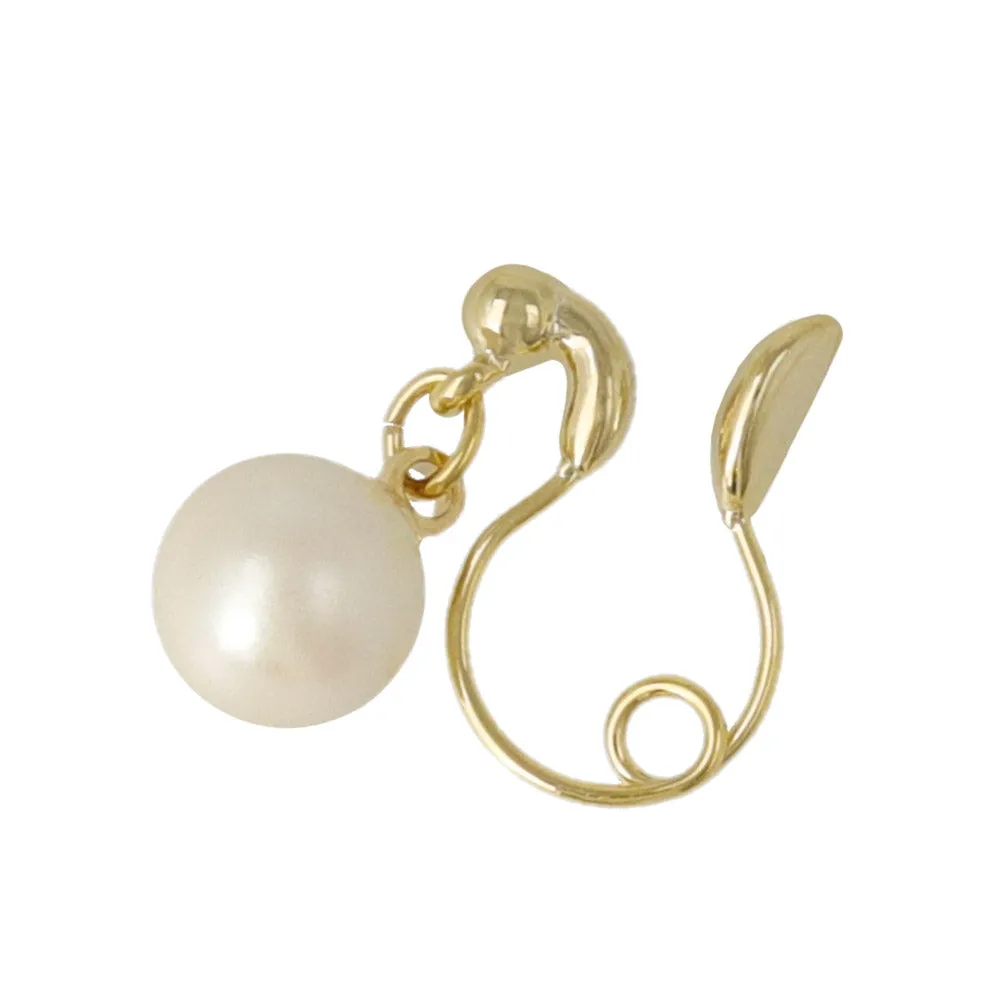 6mm Faux Pearl Loop Fit Clip Ons