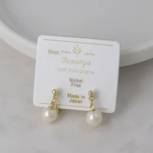 6mm Faux Pearl Loop Fit Clip Ons