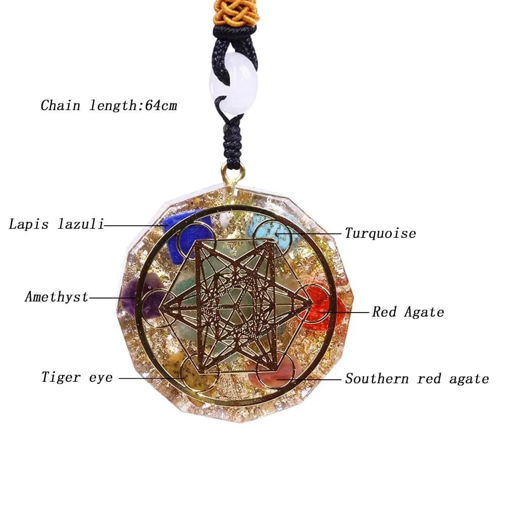 7 Chakra Energy Pendant Orgonite Necklace Reiki Energy Pendant Yoga Meditation