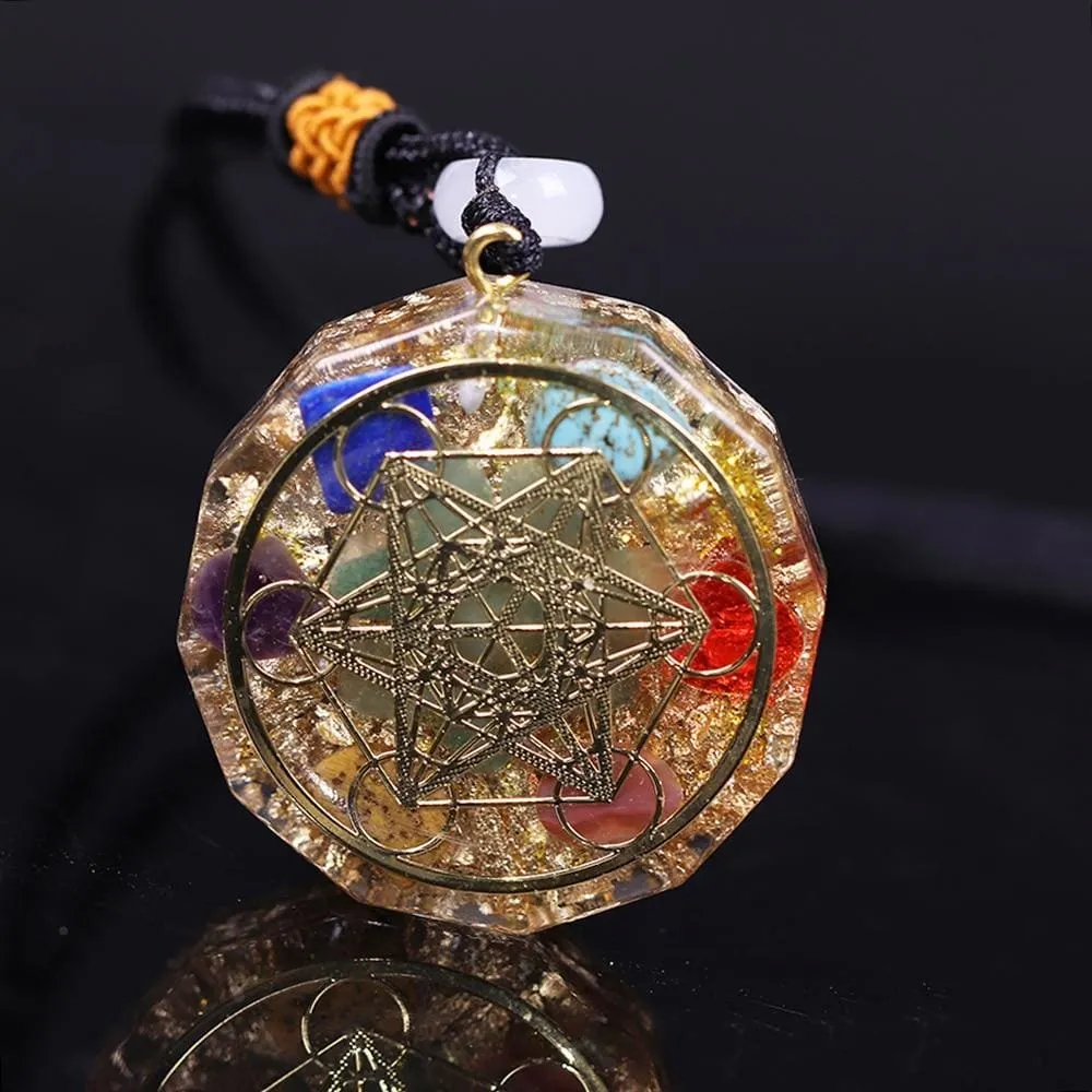 7 Chakra Energy Pendant Orgonite Necklace Reiki Energy Pendant Yoga Meditation