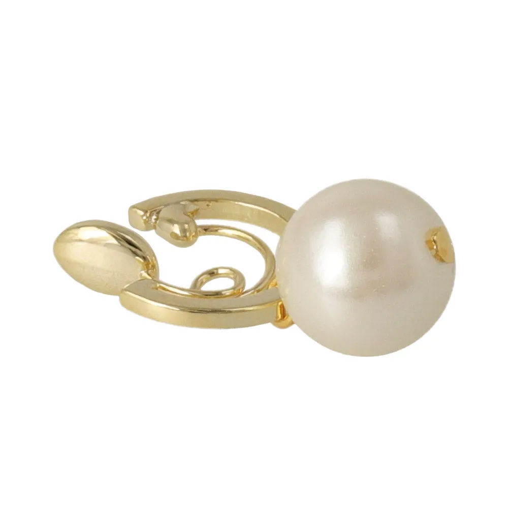 8mm Faux Pearl Loop Fit Huggie Clip Ons