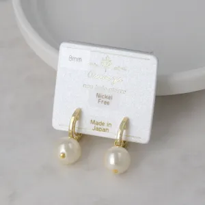 8mm Faux Pearl Loop Fit Huggie Clip Ons