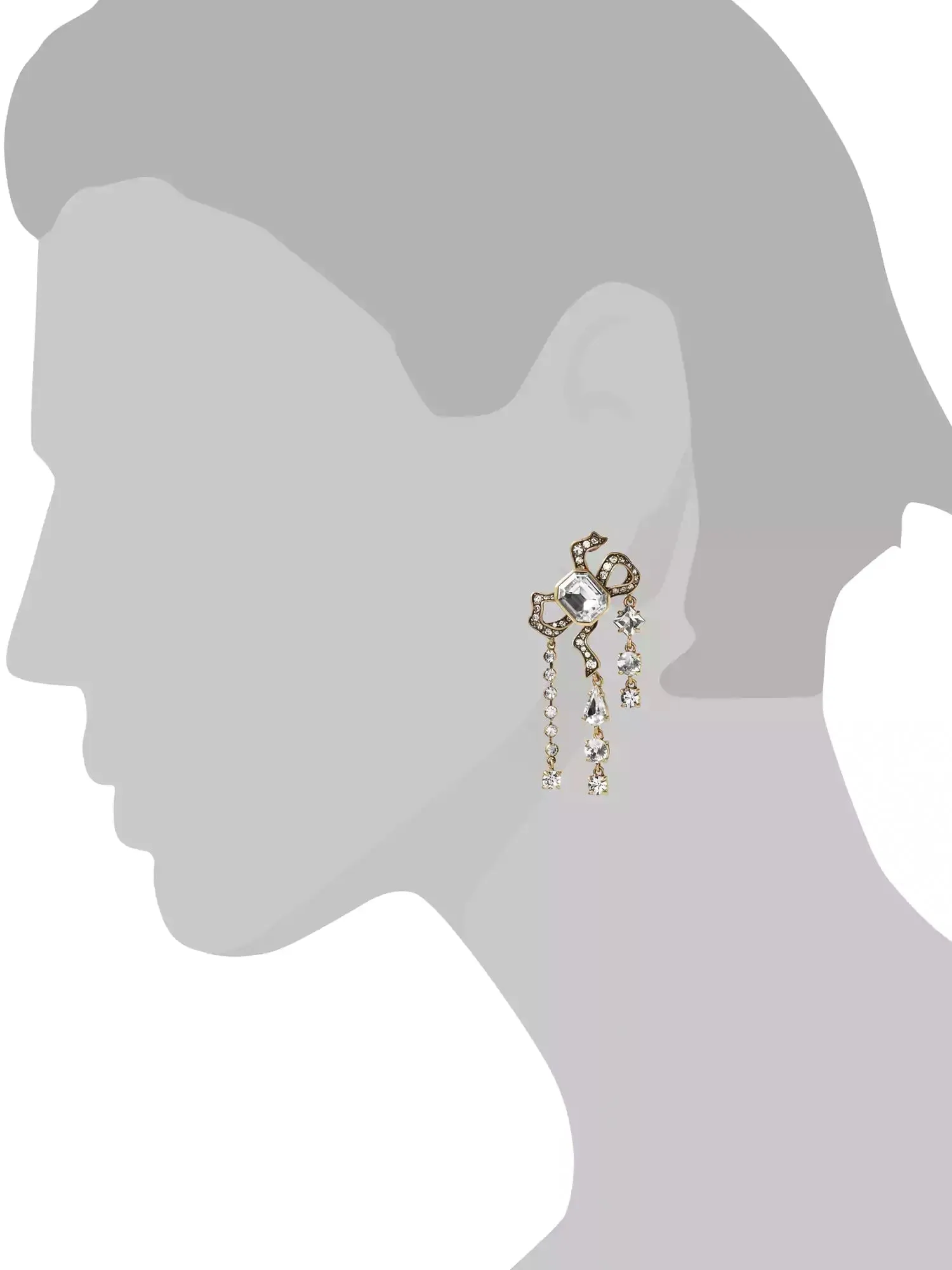 Banana Republic Jeweled Asymmetric Bow Clip-On Earring
