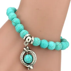 Bohemian Turquoise Blue Beads Bracelet