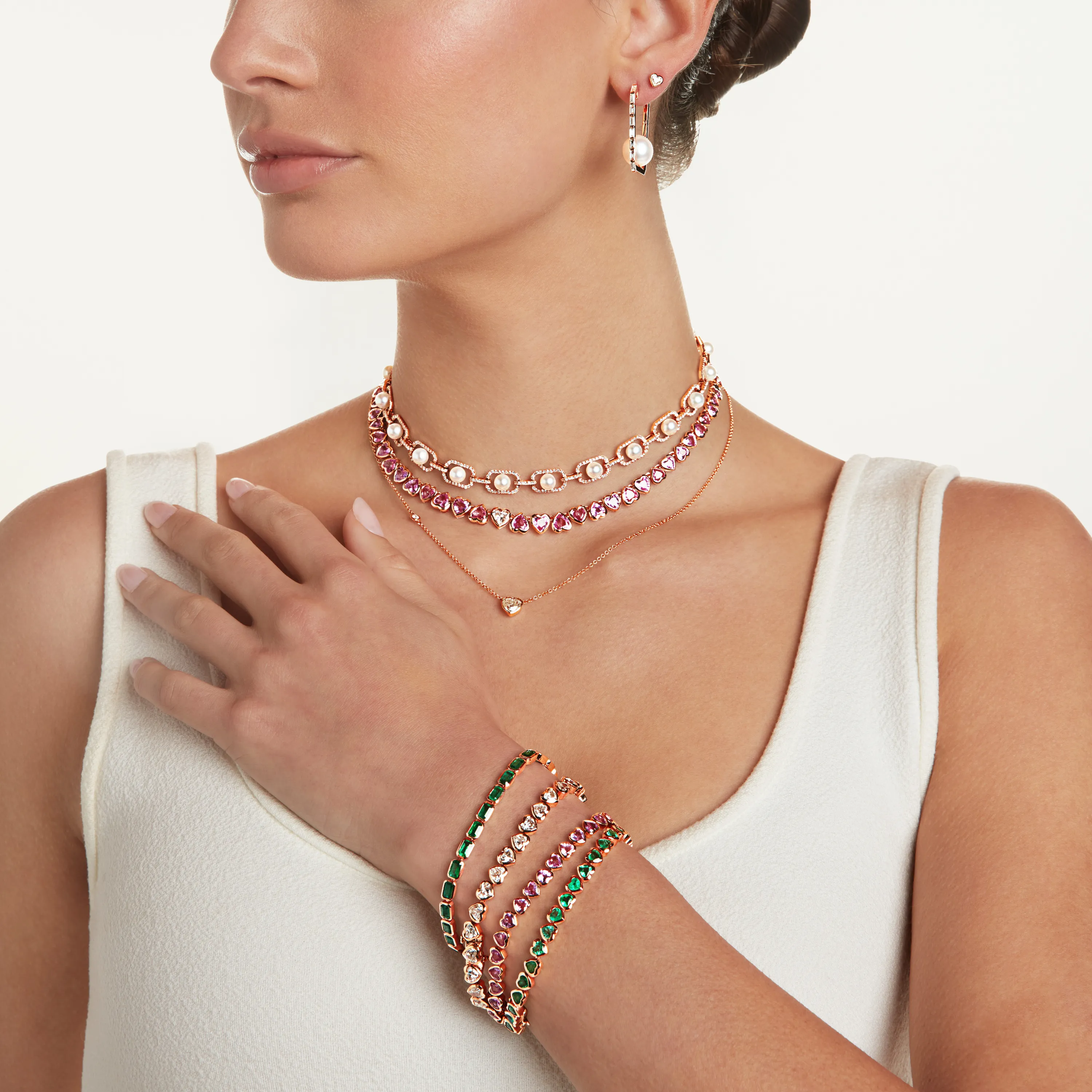 EMERALD EAST WEST TENNIS BRACELET