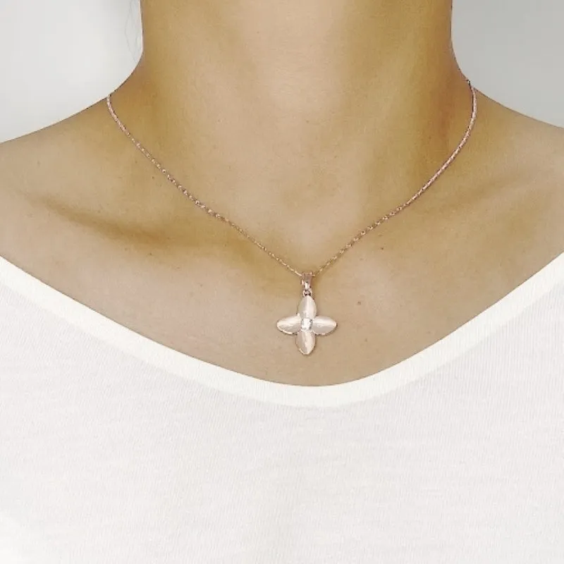 Flower Simulated Moonstone Necklace