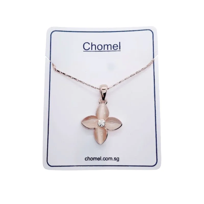 Flower Simulated Moonstone Necklace