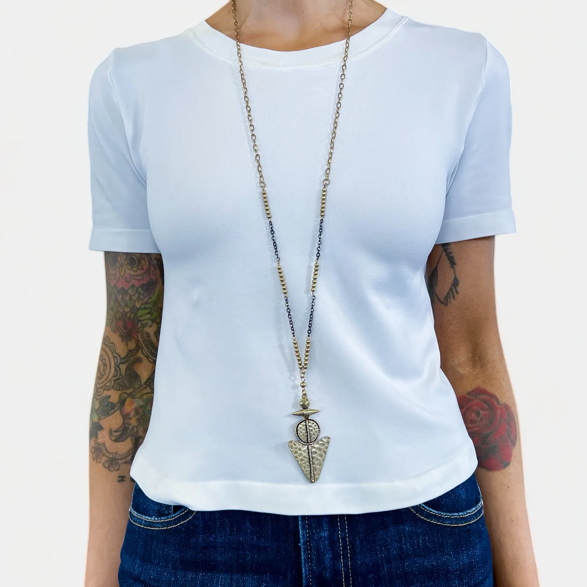 Gold Arrowhead Pendant Necklace