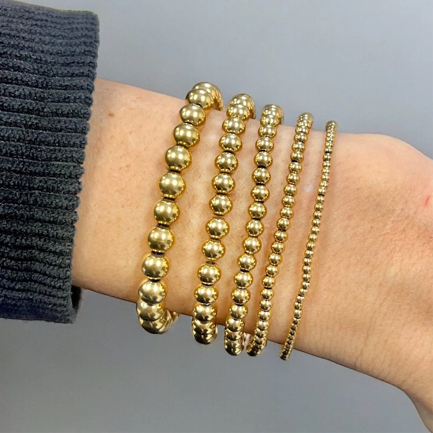 GOLD BALL BRACELETS - Stack or Individual