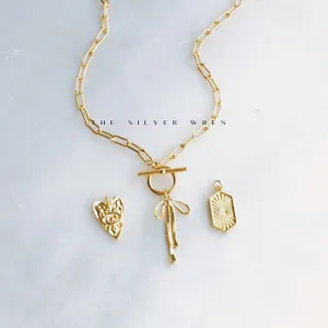 Gold Bow Toggle Necklace