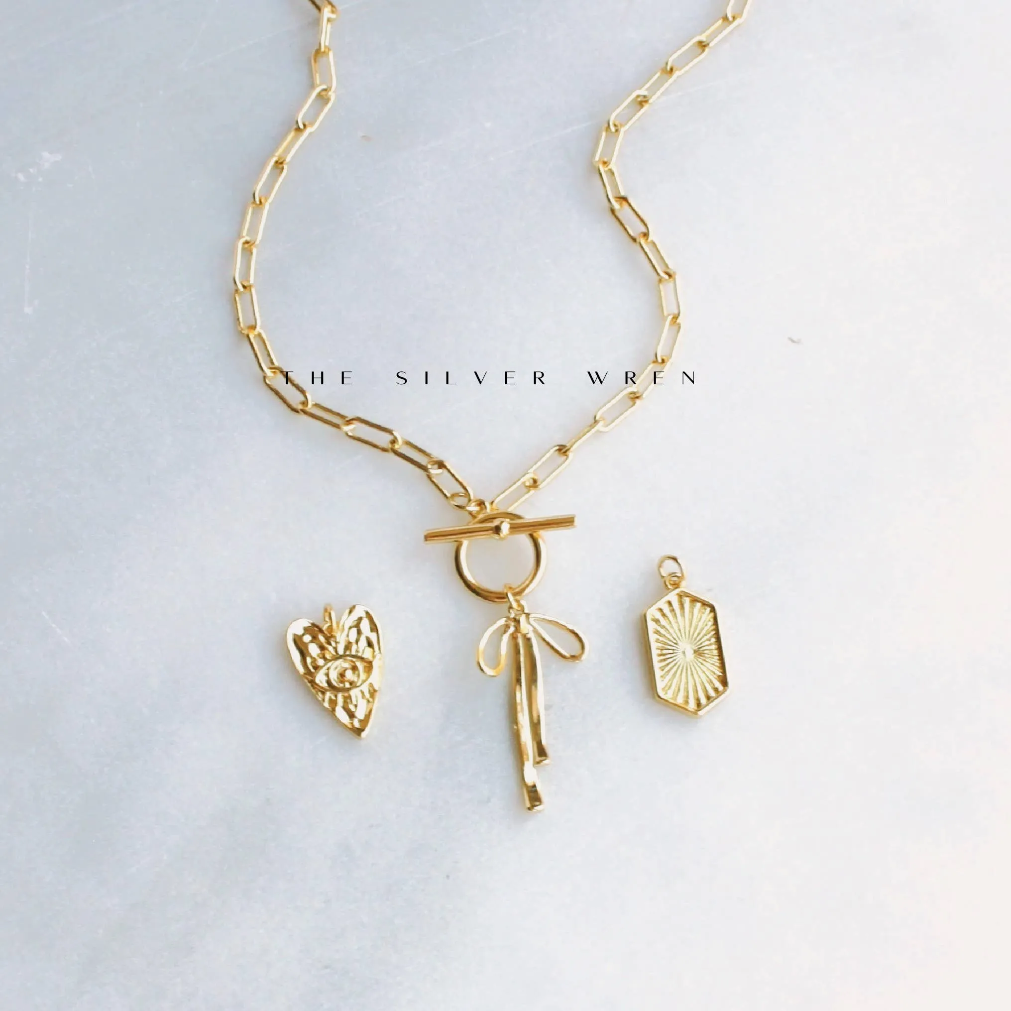 Gold Bow Toggle Necklace