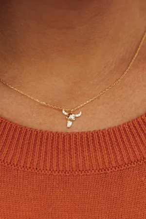 Gold Dipped Texas Longhorn Pendant Necklace