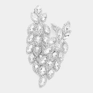 iLLASPARKZ Marquise Crystal Cluster Vine Clip On Evening Earrings