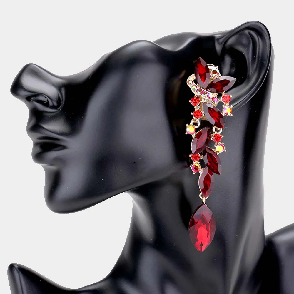 iLLASPARKZ Marquise Crystal Drop Clip On Earrings