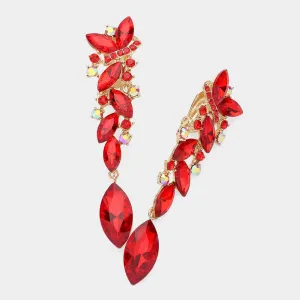 iLLASPARKZ Marquise Crystal Drop Clip On Earrings