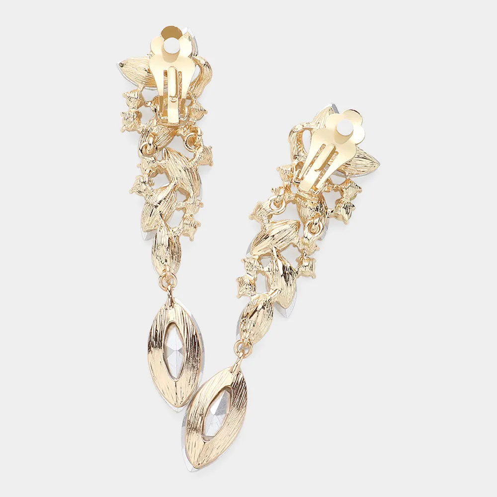 iLLASPARKZ Marquise Crystal Drop Clip On Earrings