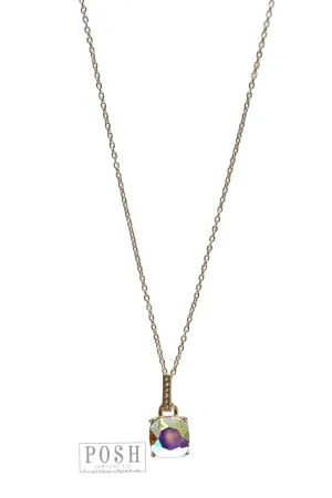 Posh By Pink Panache Gold Necklace With Large AB Pendant