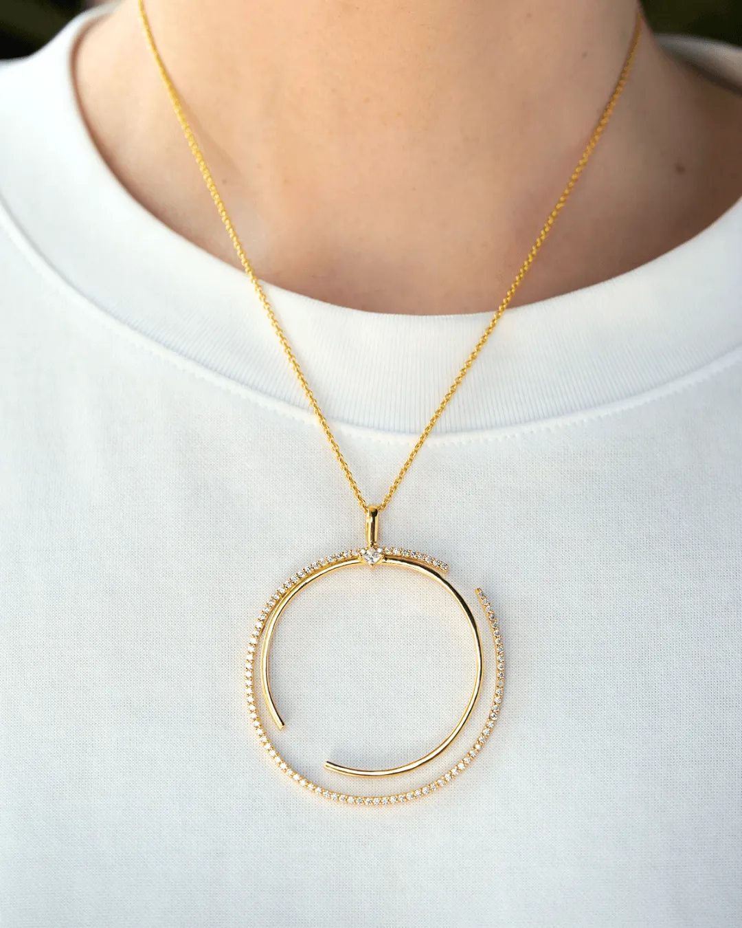 Sacred Circle Gold Pendant Necklace