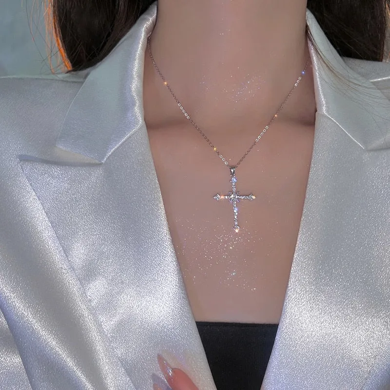Sophie's Sparkling Cross Pendant Necklace