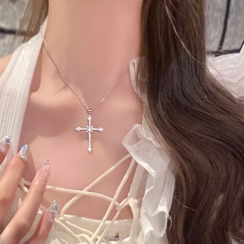 Sophie's Sparkling Cross Pendant Necklace