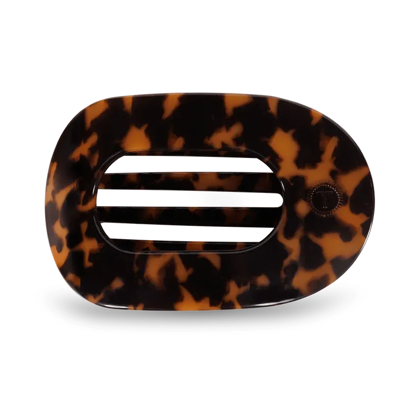 Tortoise Large Flat Round Teleties Clip