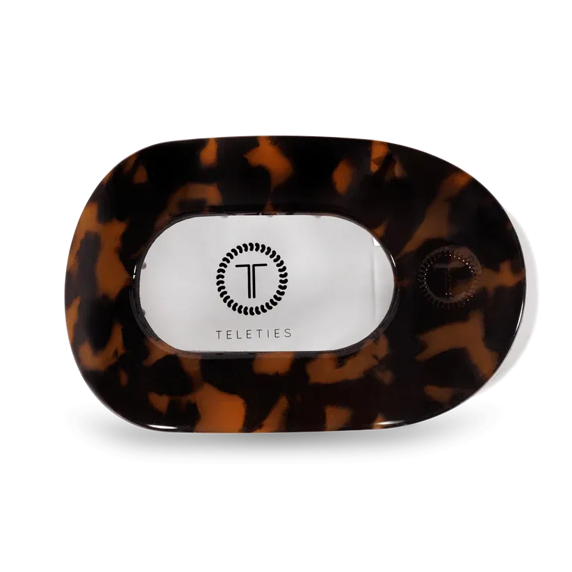 Tortoise Large Flat Round Teleties Clip
